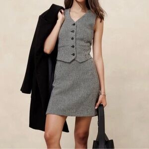 NWT Banana Republic Wool-Blend Houndstooth Vest